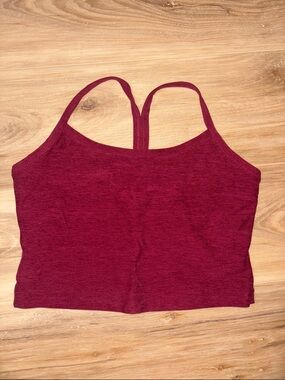 Beyond Yoga Maroon Ribbed Cropped Tank